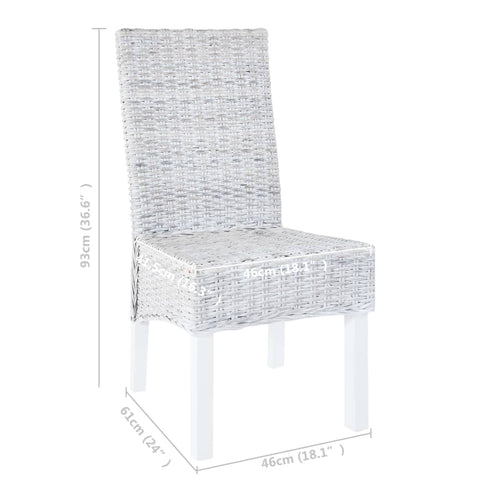 Swen Studio -  Dining Chairs 6 pcs Light Brown Kubu Rattan and Mango Wood(3x246654)